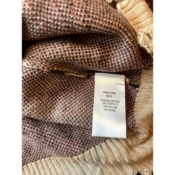 Fate Women's Hooded Sweater Long Sleeves Zebra Printed Tan Black Size Medium - Picture 8 of 8